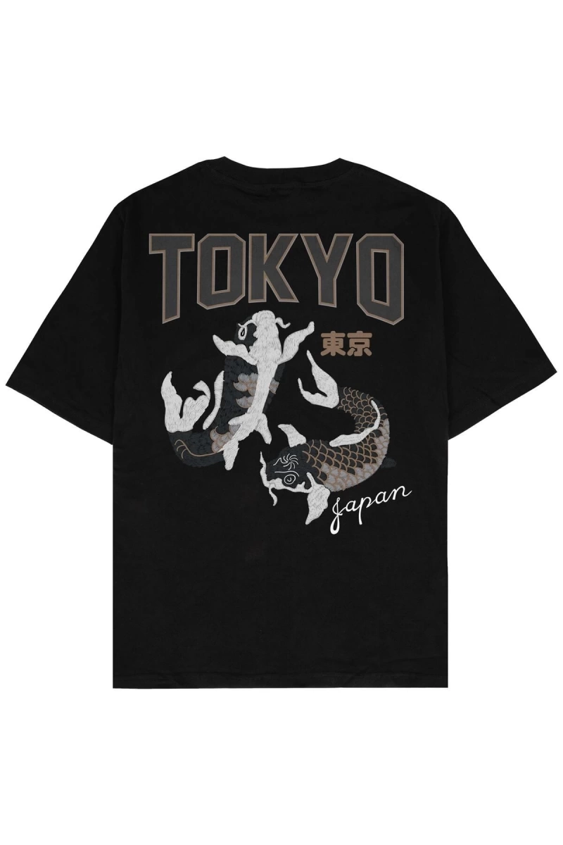 Tokyo Siyah Oversize Unisex T-shirt