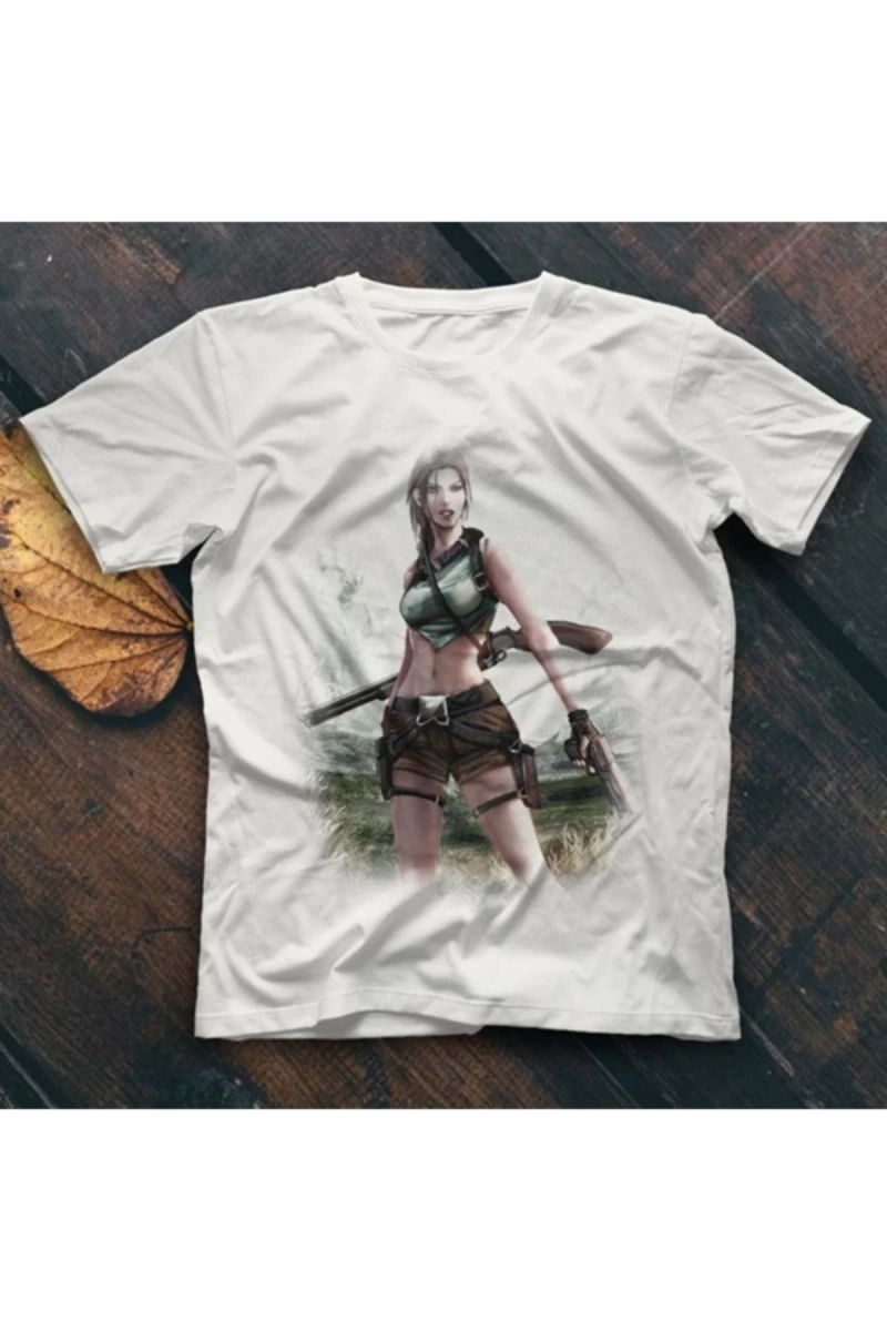 Tomb Raider Beyaz Çocuk Unisex Tişört T-shirt