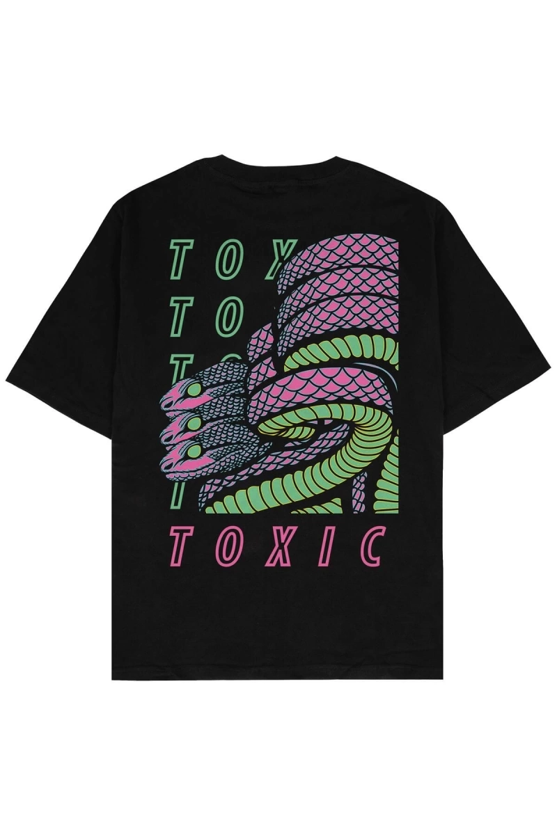 Toxic Siyah Oversize Unisex T-shirt