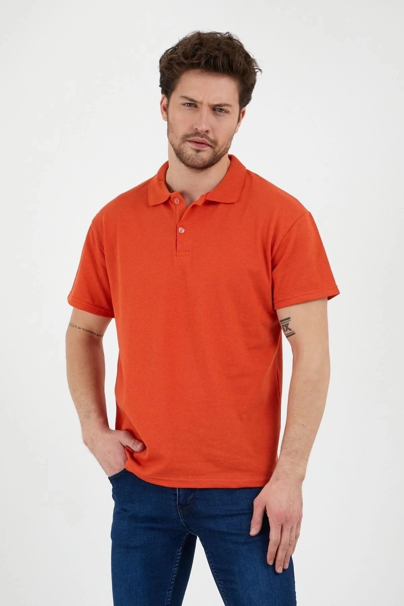 Turuncu Dar/slim Fitt Polo Yaka Tshirt