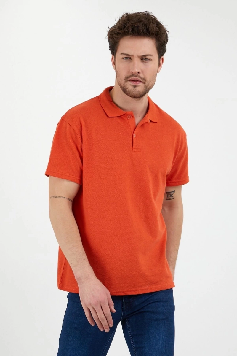 Turuncu Dar/slim Fitt Polo Yaka Tshirt