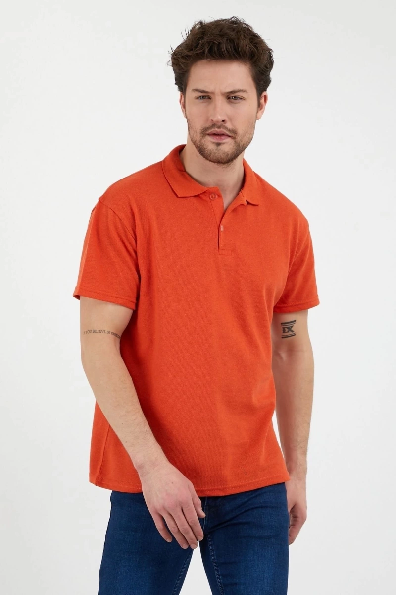 Turuncu Dar/slim Fitt Polo Yaka Tshirt