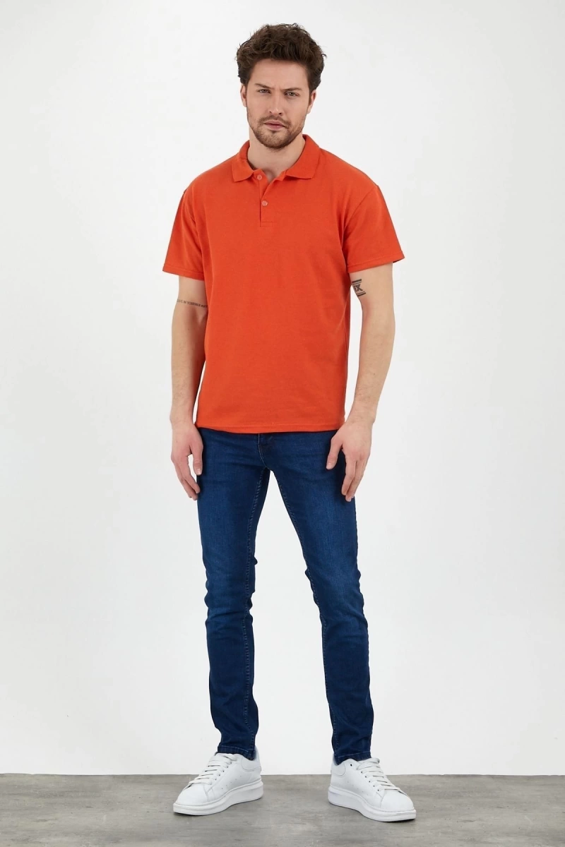 Turuncu Dar/slim Fitt Polo Yaka Tshirt