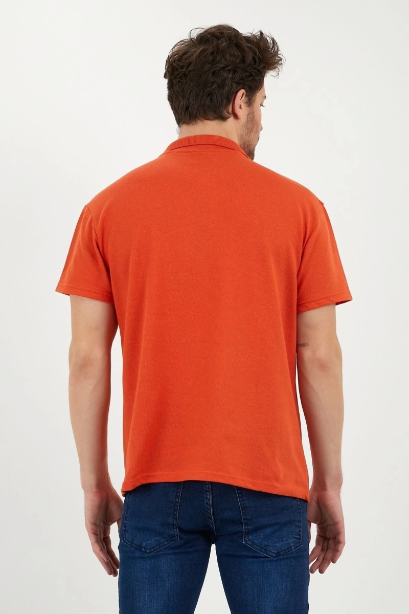 Turuncu Dar/slim Fitt Polo Yaka Tshirt