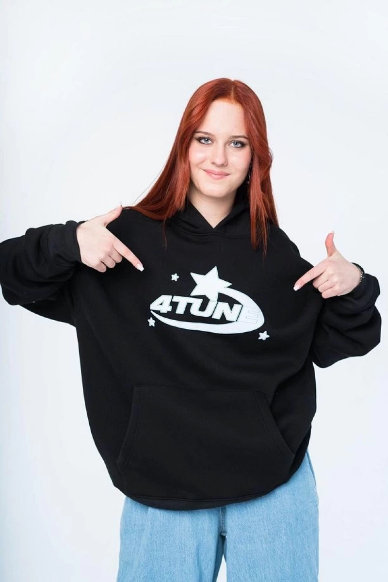 Unisex 4tune Sweatshirt Hoodie Siyah