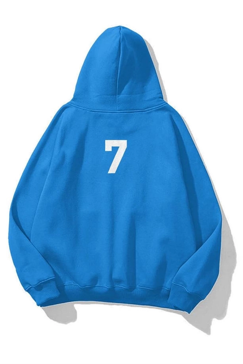 Unisex A B C Sweatshirt Hoodie Mavi