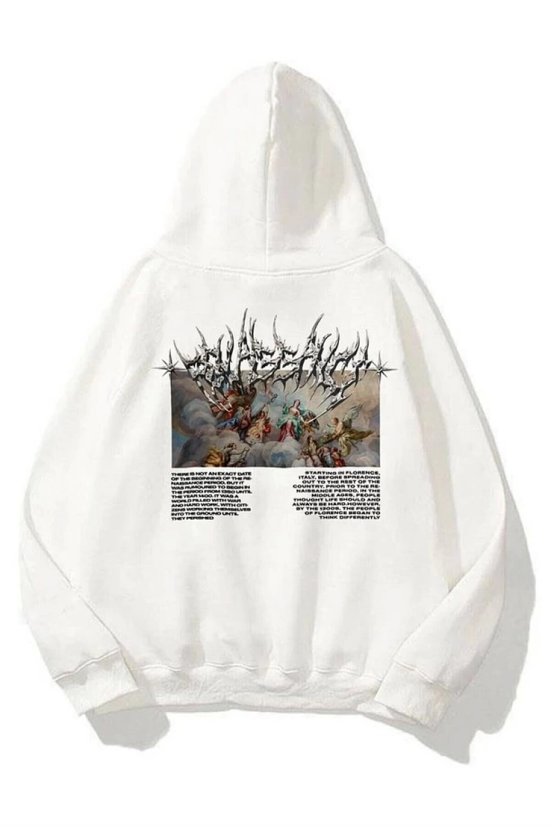 Unisex Angel Sweatshirt Hoodie Siyah