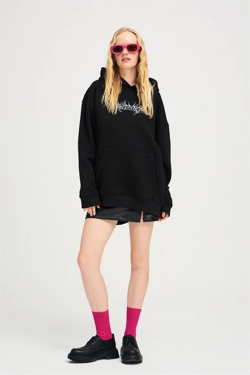 Unisex Angel Sweatshirt Hoodie Siyah