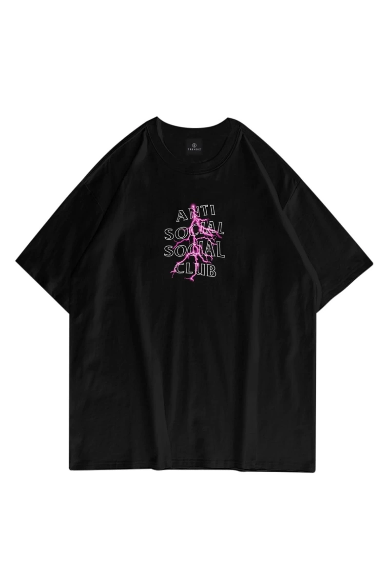 Unisex Anti Social Club Siyah Tshirt