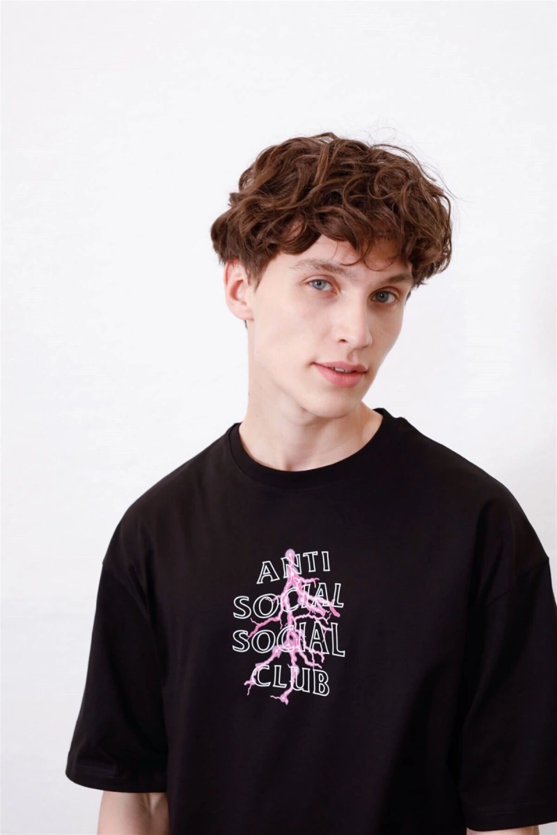 Unisex Anti Social Club Siyah Tshirt