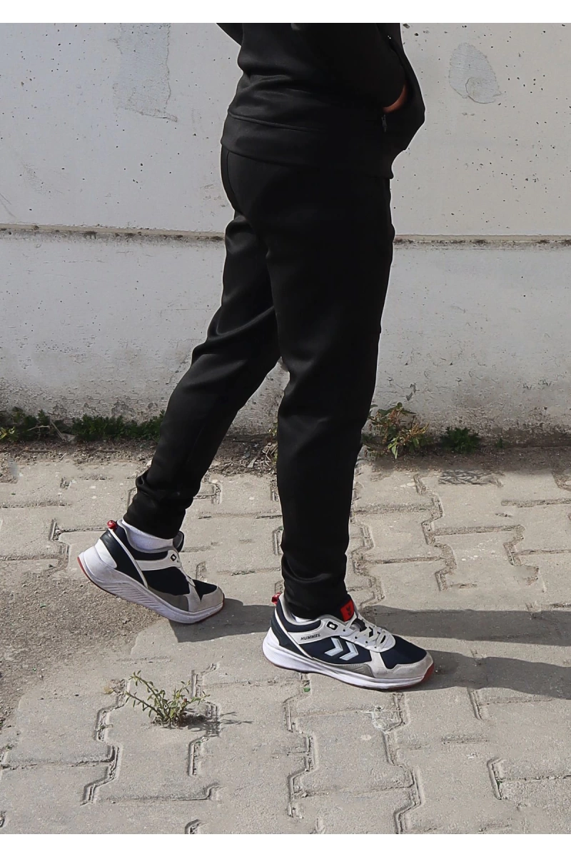 Unisex Arka Cepli Fermuarlı Slimfit Eşofman Altı