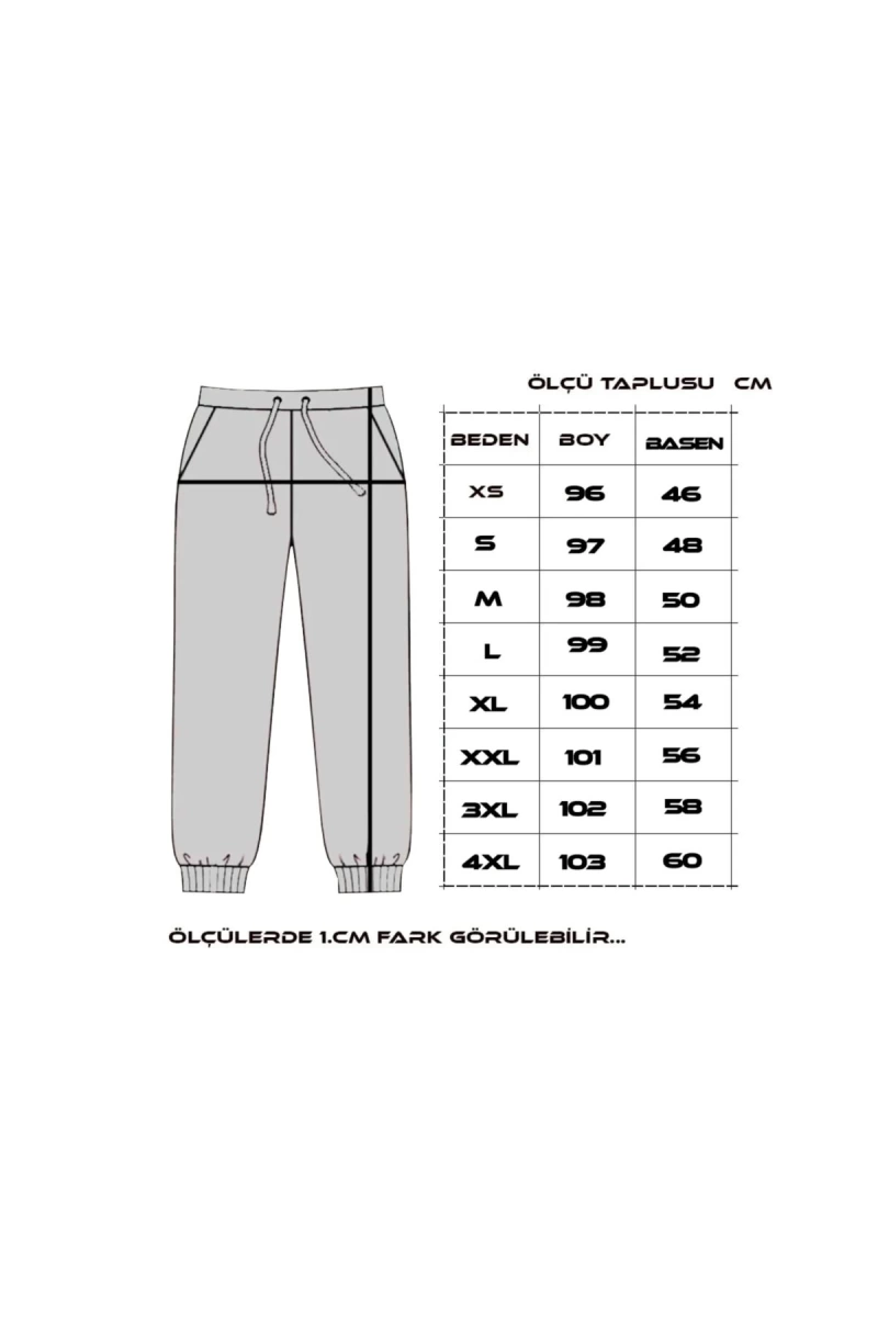 Unisex Arka Cepli Fermuarlı Slimfit Eşofman Altı