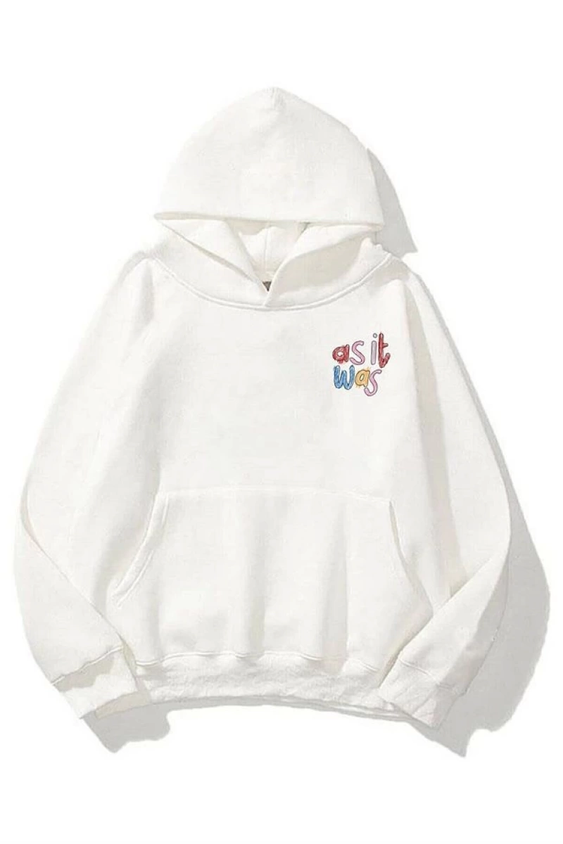 Unisex As It Was Sweatshirt Hoodie Beyaz
