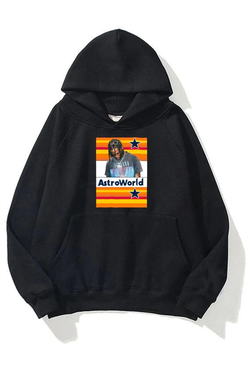 Unisex Astroworld Travis Scott Siyah Sweatshirt