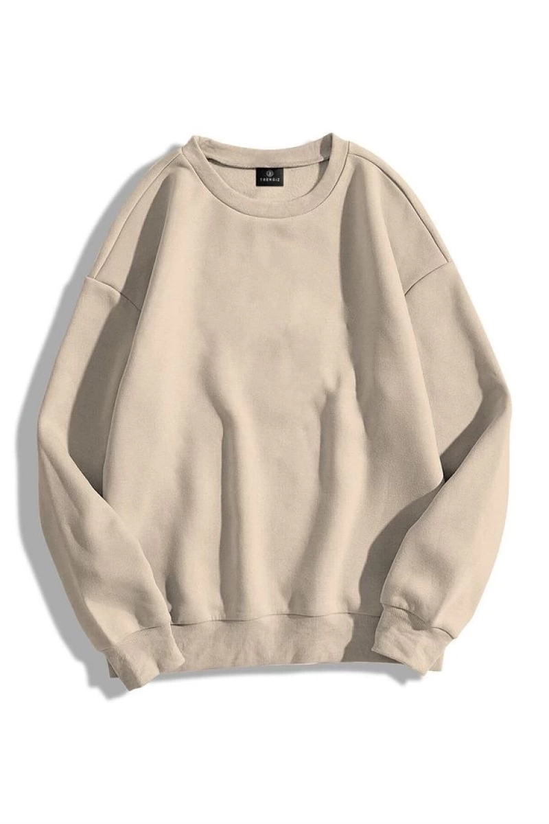 Unisex Basic Bisiklet Yaka Sweatshirt Siyah