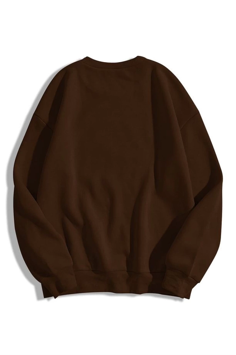 Unisex Basic Bisiklet Yaka Sweatshirt Siyah