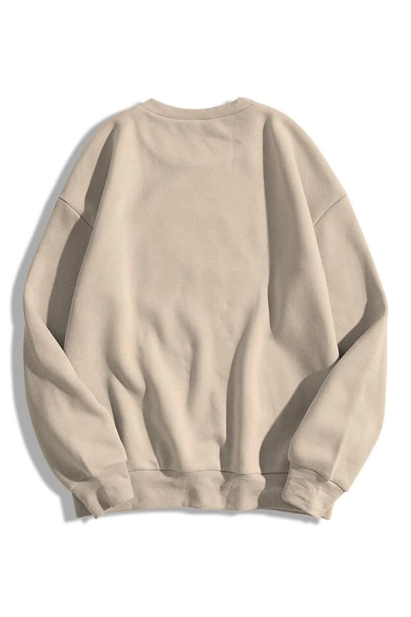 Unisex Basic Bisiklet Yaka Sweatshirt Siyah