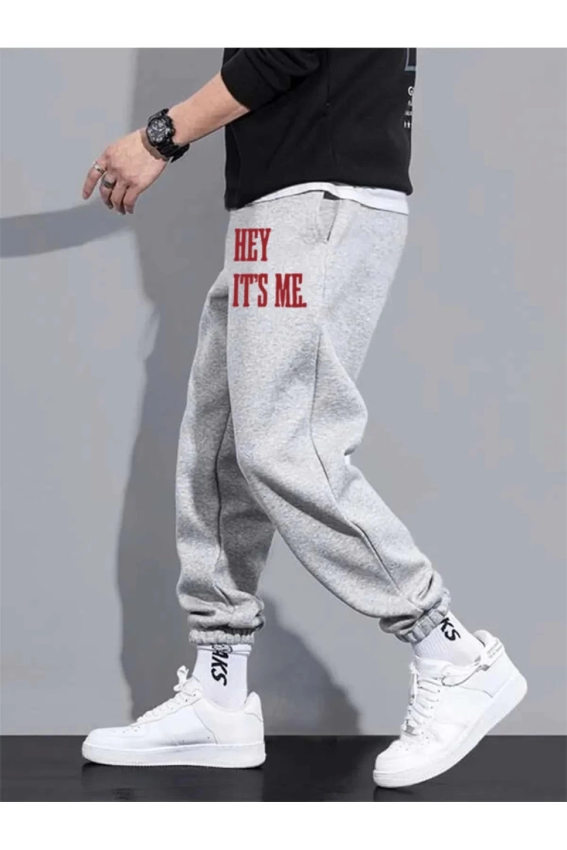Unisex Baskılı Büyük Beden Jogger Eşofman