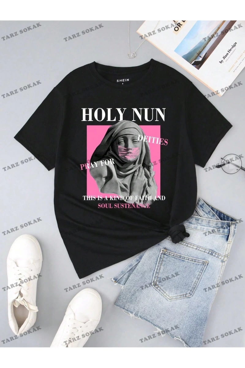 Unisex BAY  Damla Omuz Yazılı Nakışlı Üst KOD-1352