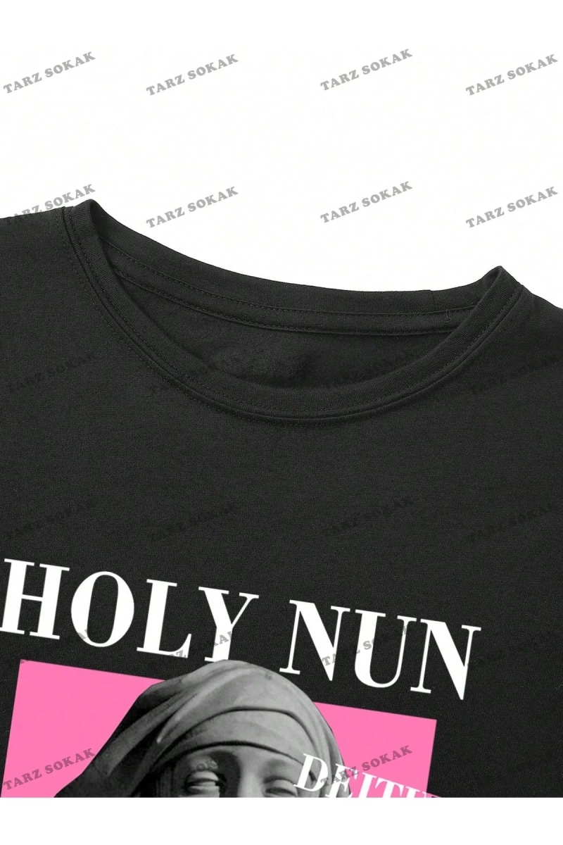 Unisex BAY  Damla Omuz Yazılı Nakışlı Üst KOD-1352