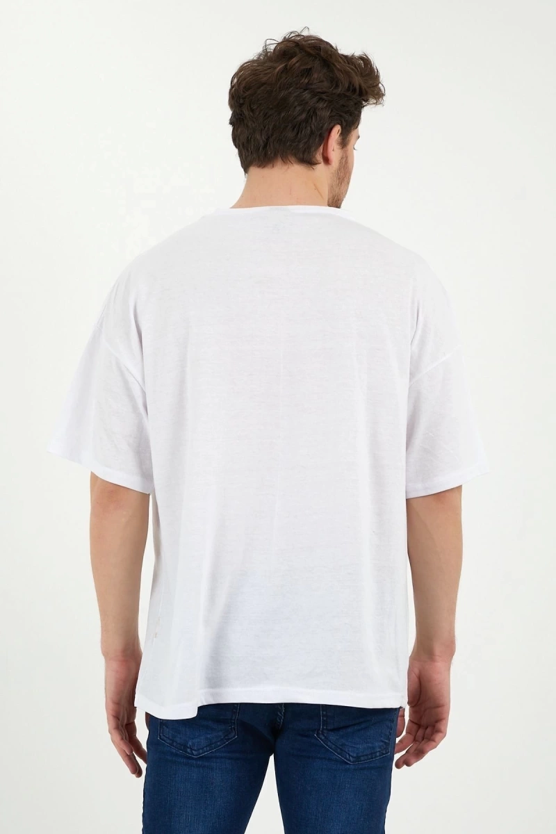 Unisex Beyaz Bol Kesim Oversize Tshirt