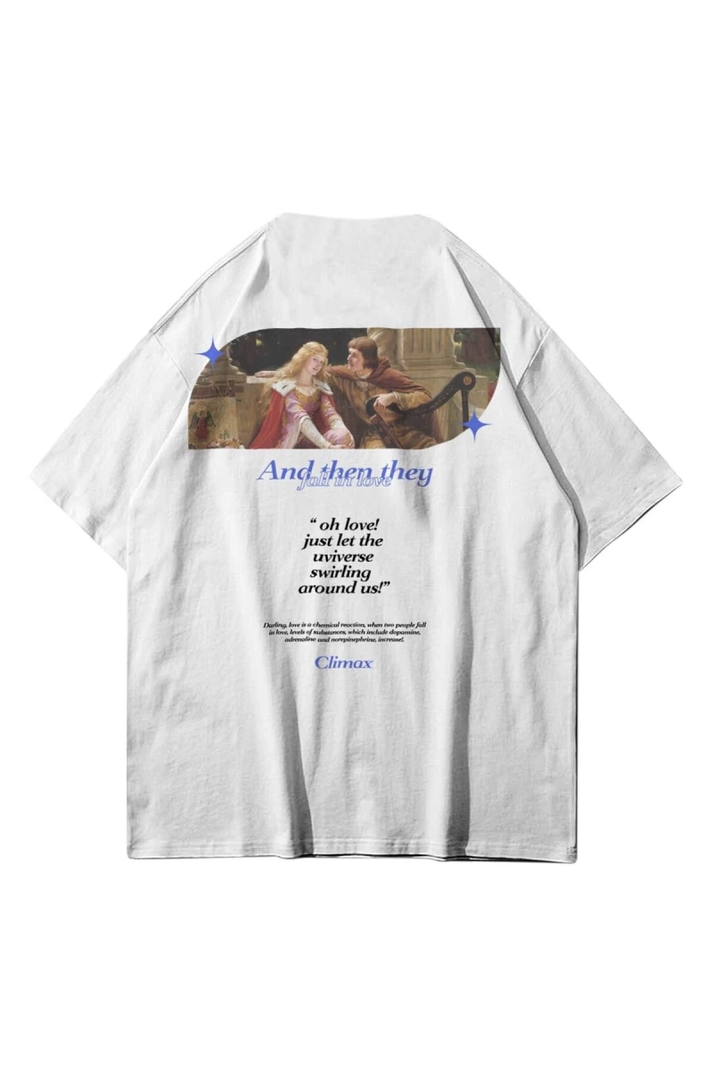 Unisex Beyaz Fall In Love Tshirt