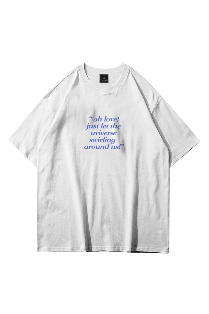 Unisex Beyaz Fall In Love Tshirt