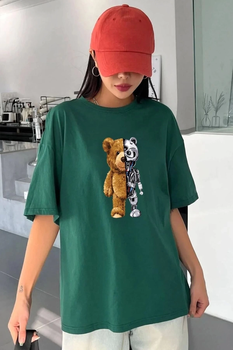 Unisex Boys Bear Baskılı T-shirt