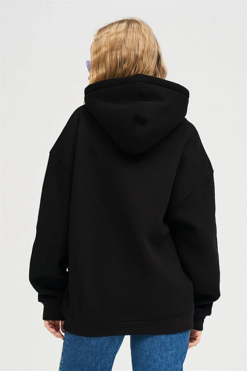 Unisex Broken Angel Sweatshirt Hoodie Siyah