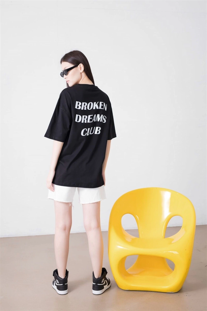 Unisex Broken Dreams Club Siyah Tshirt