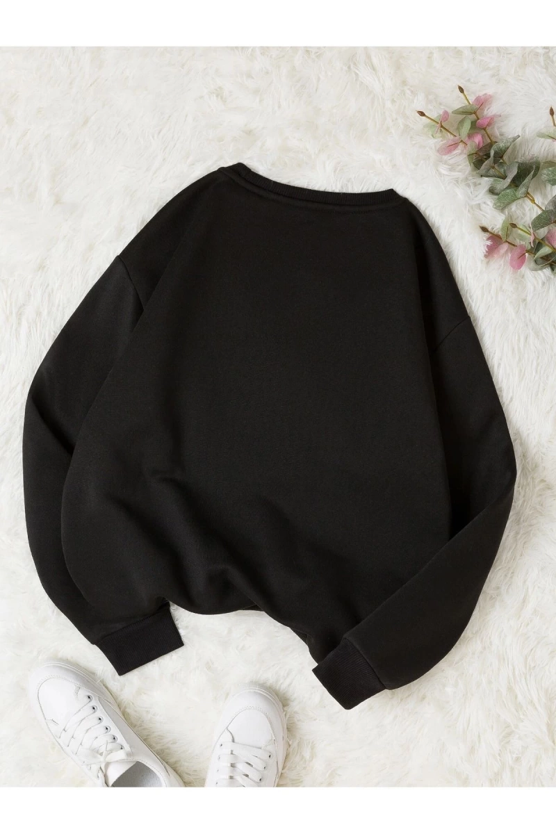 Unisex Brooklyn Özel Renkli Oversize Bisiklet Yaka Pamuklu Sweatshirt