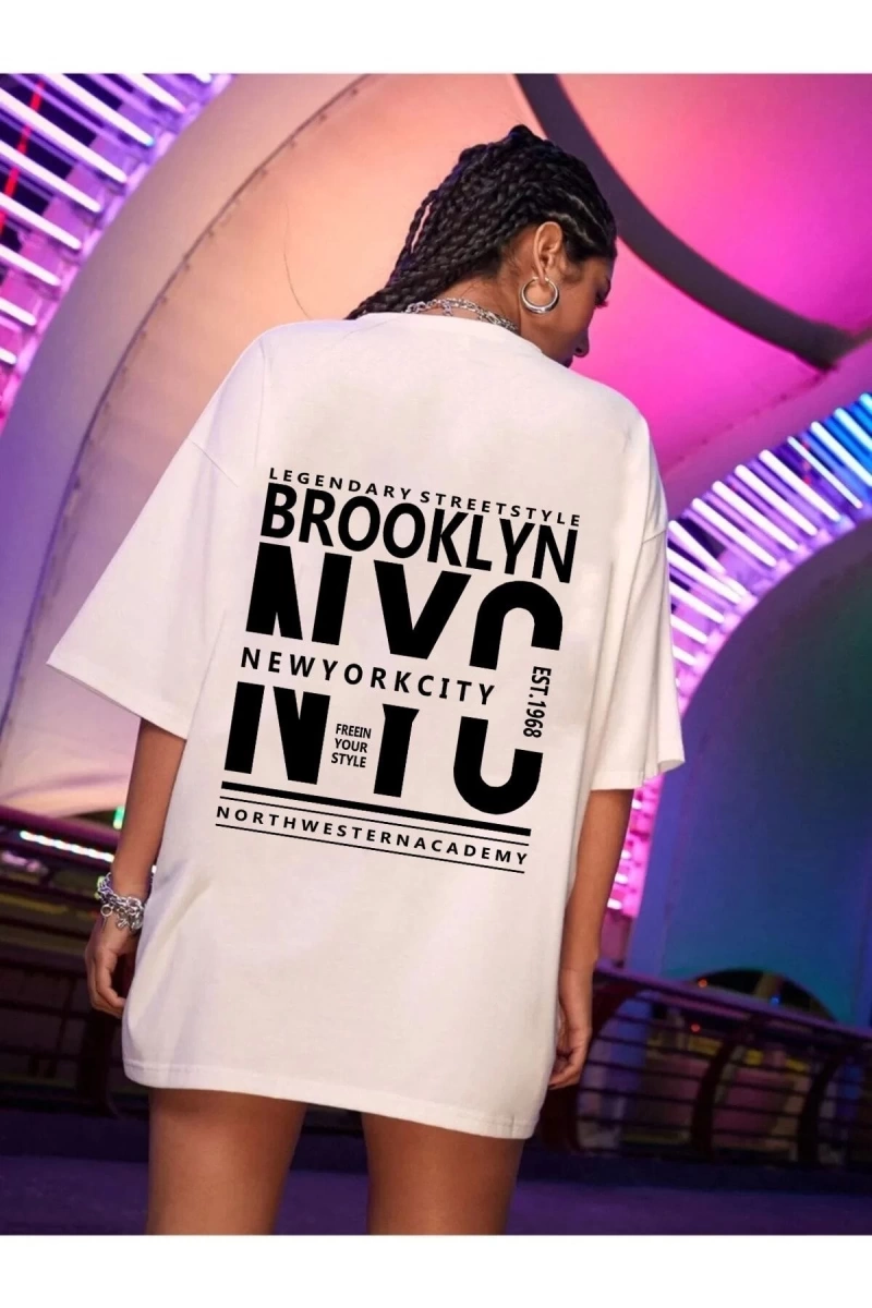 Unisex Brooklyn Rahat Kesim Oversize T-shirt