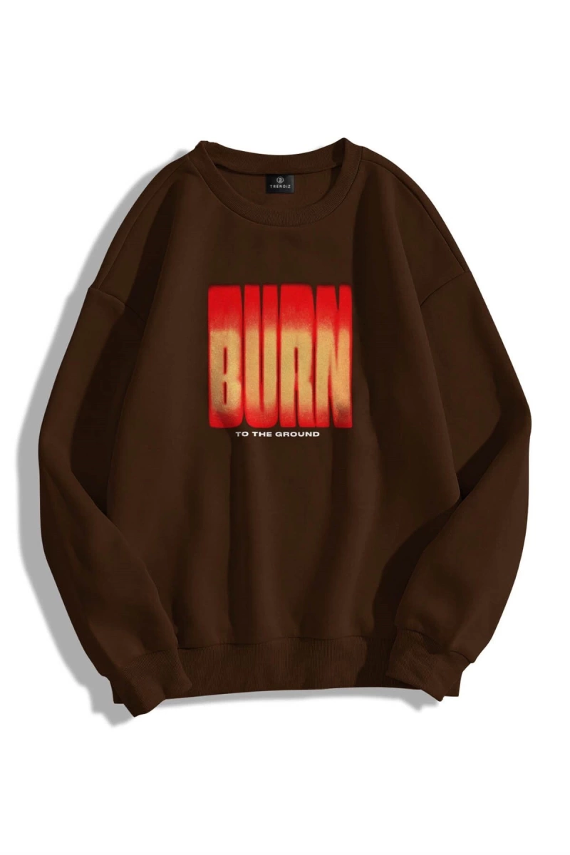 Unisex Burn Bisiklet Yaka Sweatshirt