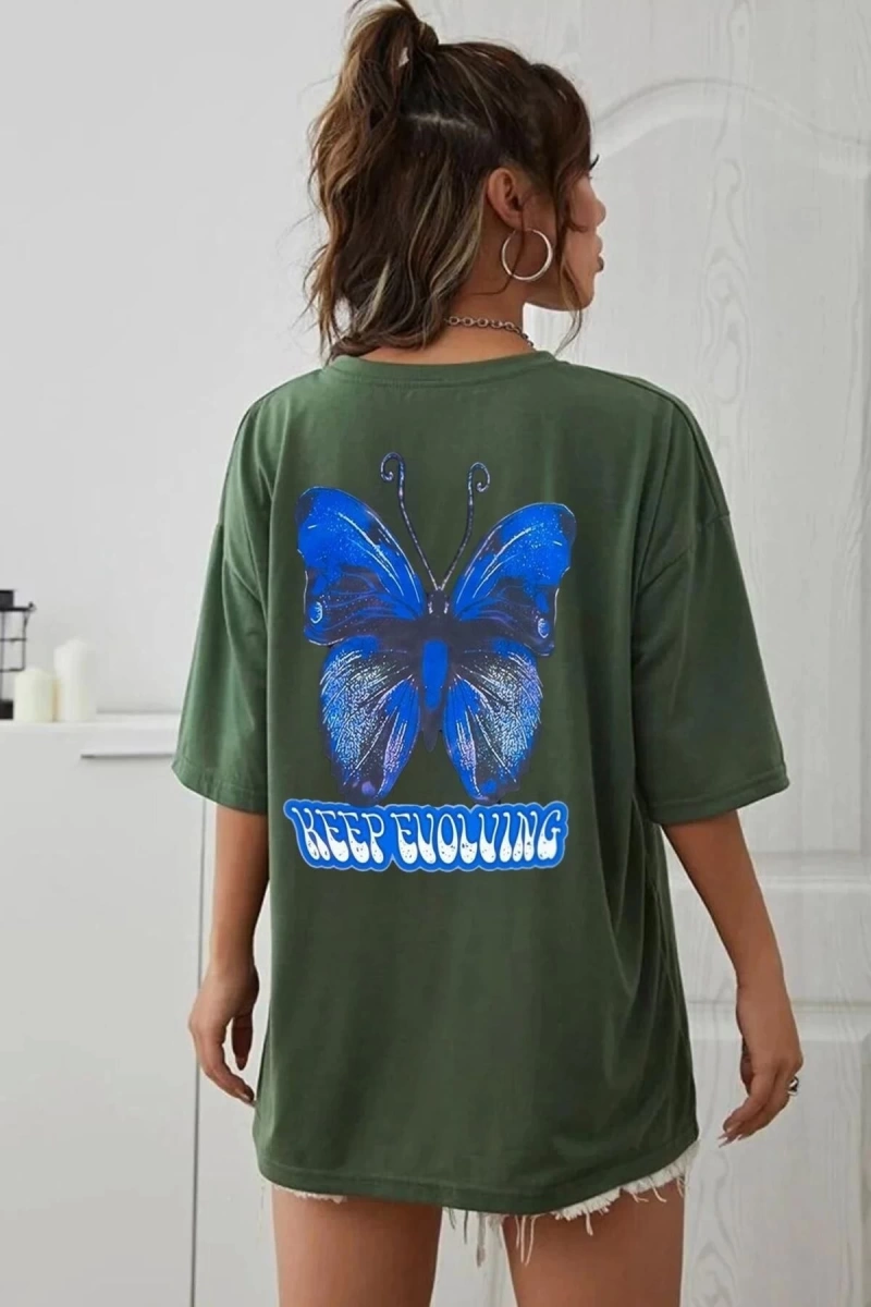 Unisex Butterfly Baskılı T-shirt