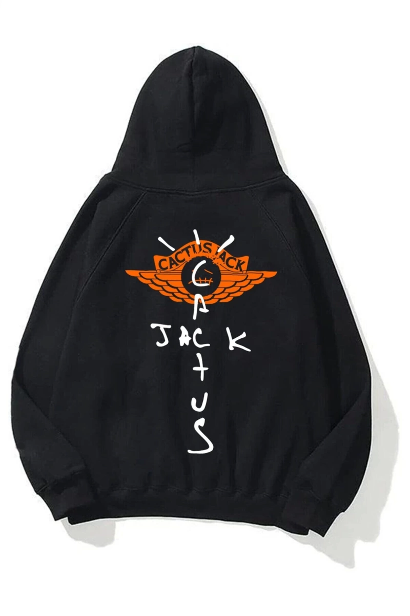 Unisex Cactus Jack 101 Siyah Sweatshirt