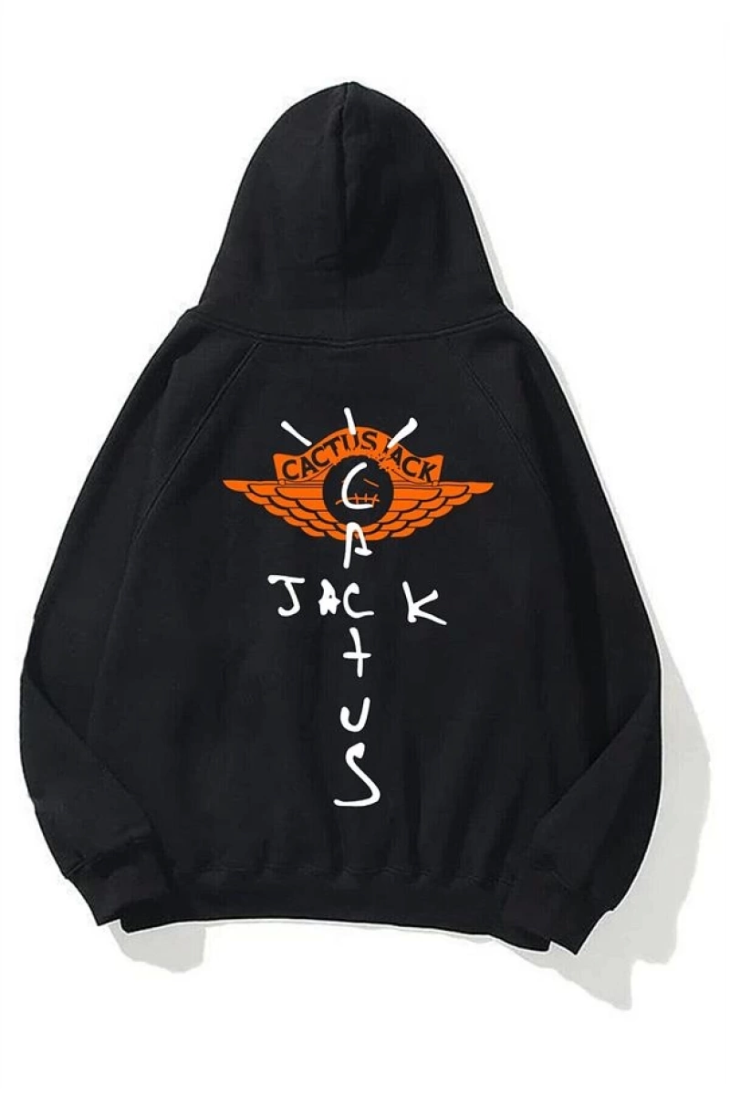 Unisex Cactus Jack 101 Siyah Sweatshirt Siyah