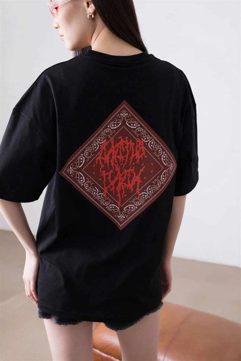Unisex Cactus Jack Bandana Siyah Tshirt