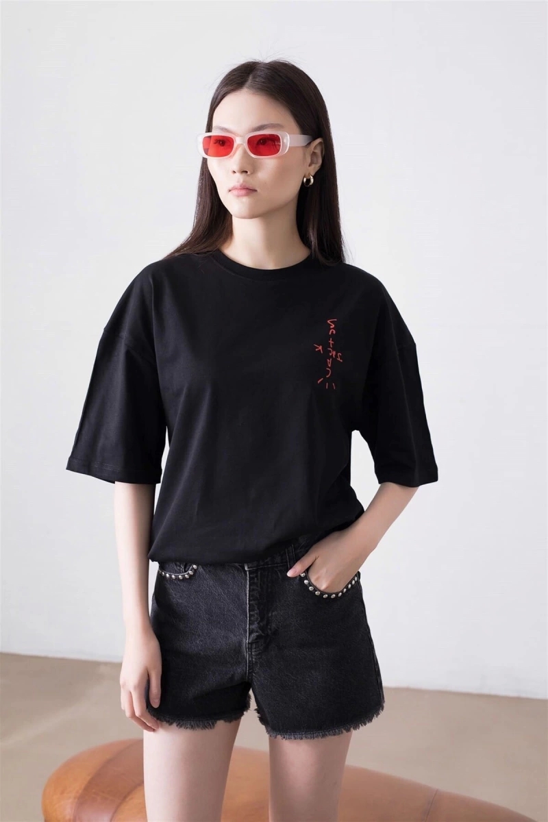 Unisex Cactus Jack Bandana Siyah Tshirt