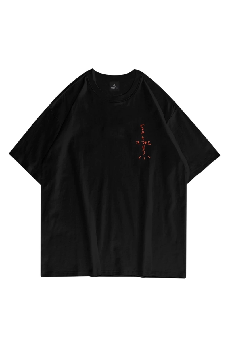 Unisex Cactus Jack Bandana Siyah Tshirt