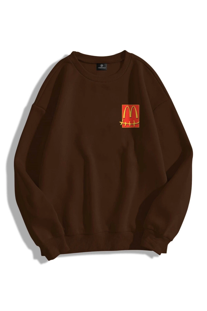 Unisex Cactus Pack Bisiklet Yaka Sweatshirt