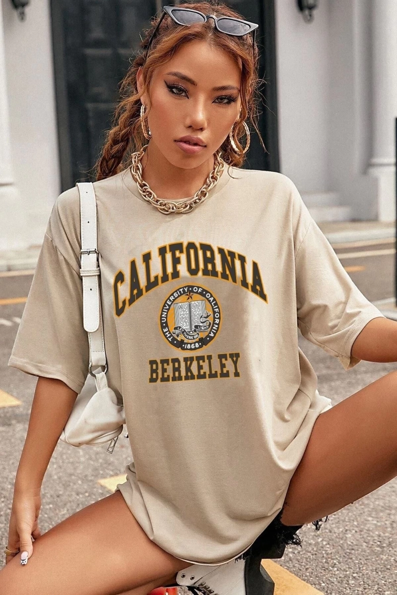Unisex California Baskılı T-shirt