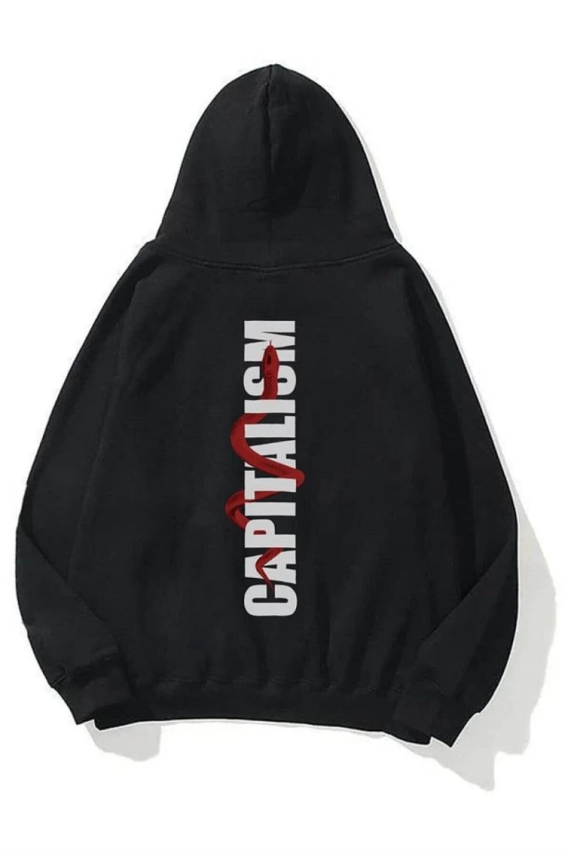 Unisex Capitalism Sweatshirt Siyah
