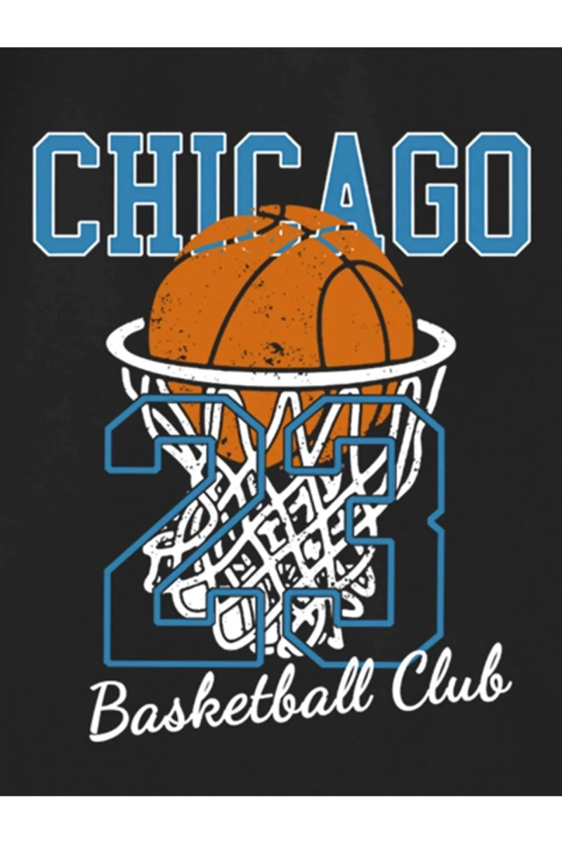 Unisex Chicago76 Baskılı Oversize Kapüşonlu Sweatshirt