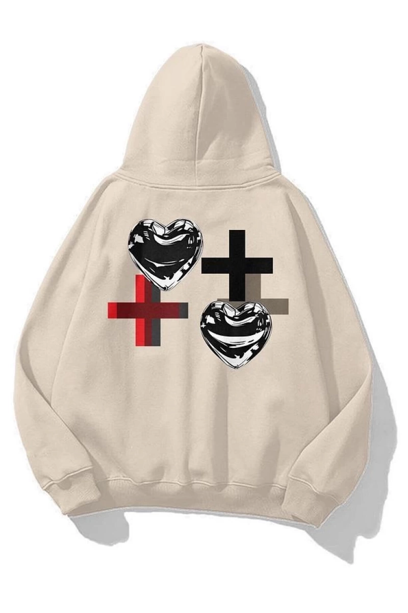 Unisex Chrome Heart Sweatshirt Gri