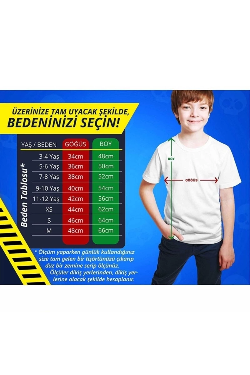 Unisex Çocuk Beyaz Brawl Stars - Squeak Dijital Baskılı T-shirt