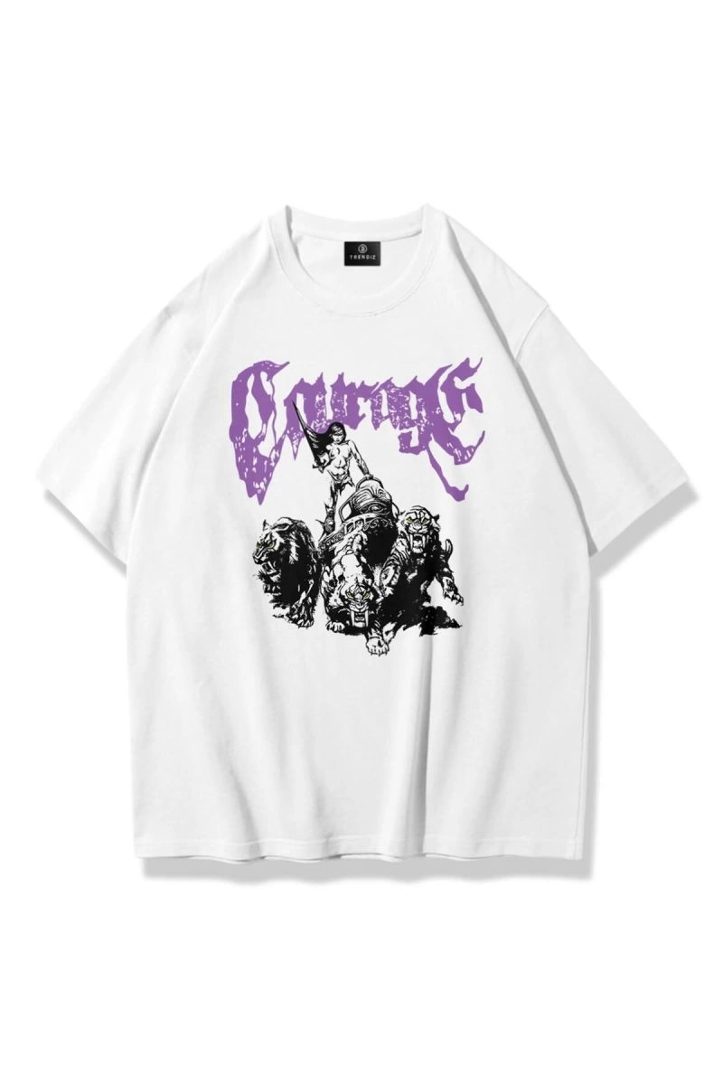 Unisex Courage Tshirt Beyaz