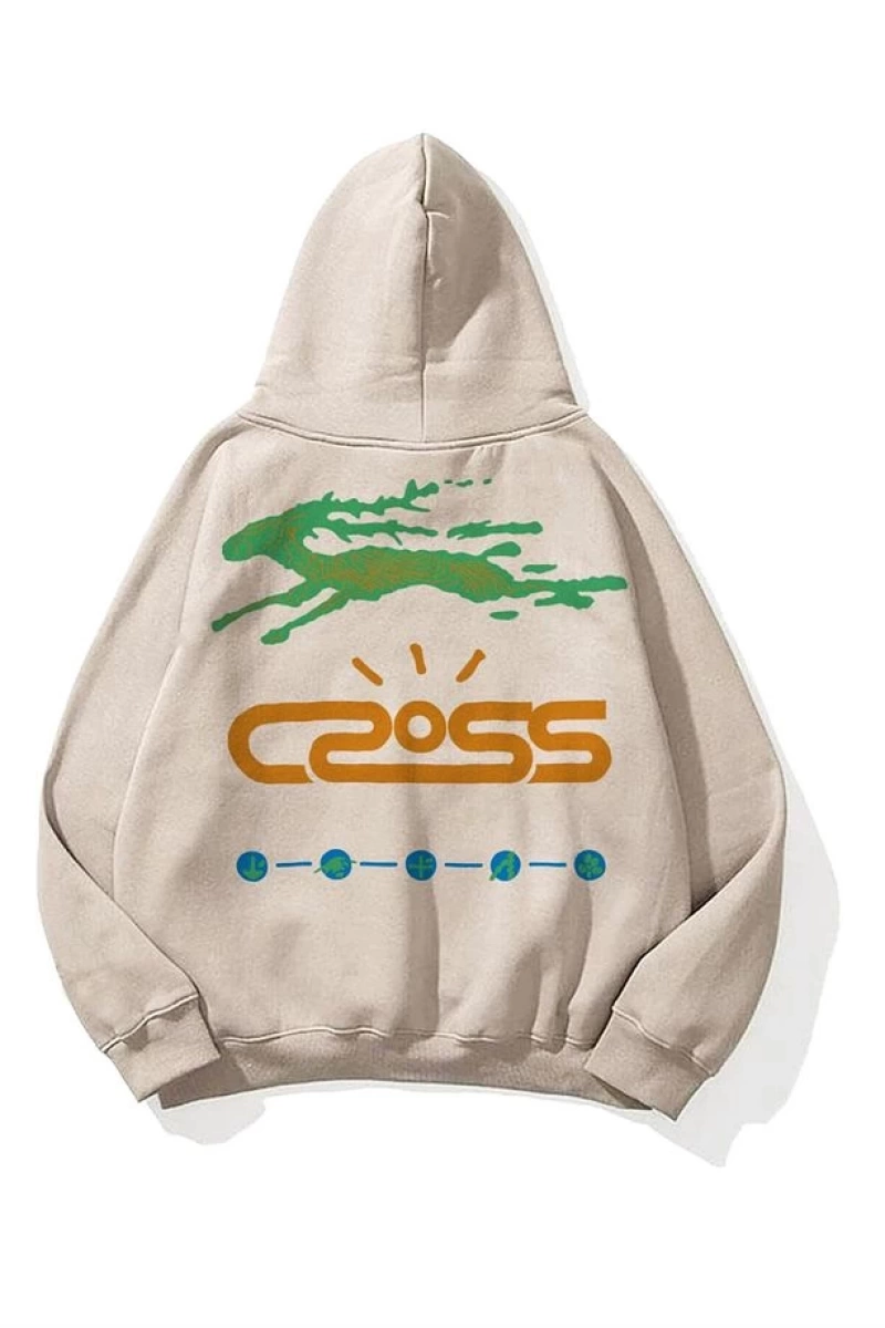 Unisex Cross Sweatshirt Hoodie Gri