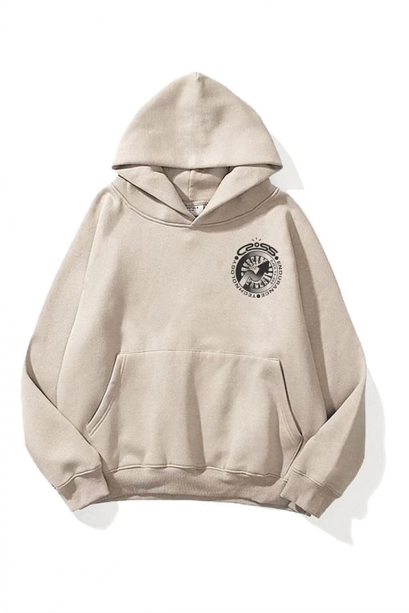 Unisex Cross Sweatshirt Hoodie Gri