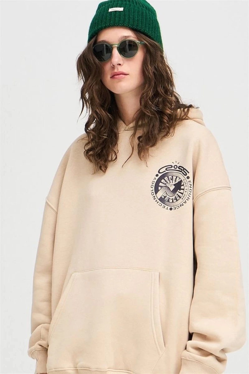 Unisex Cross Sweatshirt Hoodie Gri