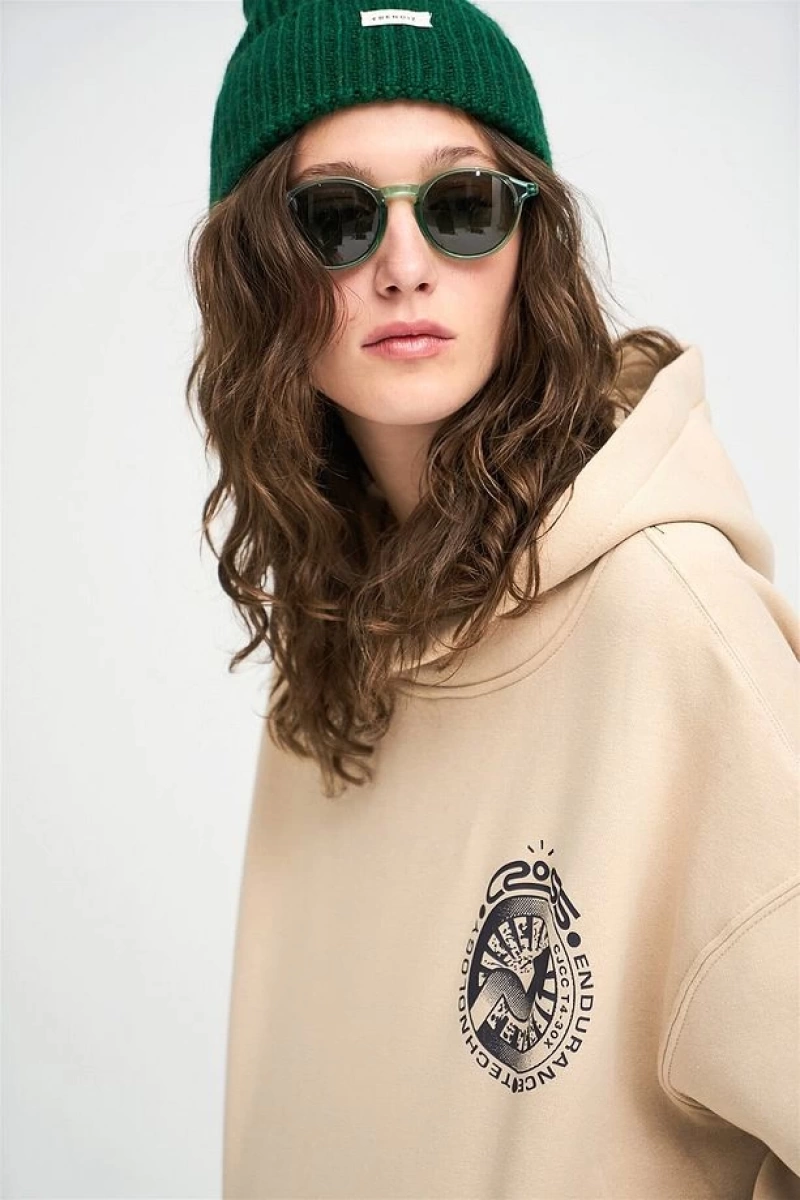 Unisex Cross Sweatshirt Hoodie Gri